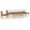 Image de vidaXL 7-tlg. Set de salon de jardin avec baisers Massivholz Akazie