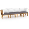 Image de vidaXL Ensemble de salon de jardin 4 pièces avec coussins en bois massif d'acacia