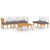 Image de vidaXL Ensemble de salon de jardin 5 pièces avec coussins en bois massif d'acacia
