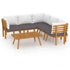 Image de vidaXL Ensemble de salon de jardin 6 pièces avec coussins en bois massif d'acacia