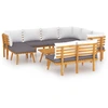 Image de vidaXL Ensemble de salon de jardin 9 pièces avec coussins en bois massif d'acacia