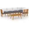 Image de vidaXL Ensemble de salon de jardin 6 pièces avec coussins en bois massif d'acacia
