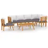 Image de vidaXL 7-tlg. Set de salon de jardin avec baisers Massivholz Akazie