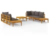 Image de vidaXL Ensemble de salon de jardin 5 pièces avec coussins gris foncé en bois d'acacia