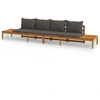 Image de vidaXL Bancs de jardin avec coussins gris foncé 2 pcs. Bois d'acacia