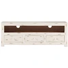 Image de vidaXL Armoire TV en bois massif d'acacia 110x30x40 cm blanc