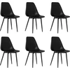 Image de vidaXL Chaises de salle à manger 6 pcs. noir PP