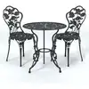 Image de vidaXL Ensemble Bistro 3 pièces fonte d'aluminium noir