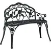 Image de vidaXL Banc de jardin 100 cm fonte d'aluminium noir