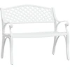 Image de vidaXL Banc de jardin 102 cm fonte d'aluminium blanc
