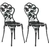 Image de vidaXL Chaises de bistrot 2 pcs. Fonte d'aluminium noir