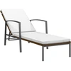 Image de vidaXL Chaise longue avec support Poly rotin brun