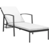 Image de vidaXL Chaise longue avec support Poly rotin noir