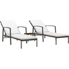 Image de vidaXL Bains de soleil 2 pcs. avec table Poly rotin brun