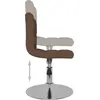 Image de vidaXL Chaise de salle à manger pivotante Marron Tissu