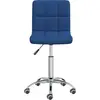 Image de vidaXL Chaise de salle à manger pivotante Bleu Tissu