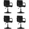 Image de vidaXL Chaise de salle à manger 4 pcs. Pivotantes Noir Velours