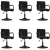 Image de vidaXL Chaise de salle à manger 6 pcs. Pivotant Noir Velours