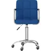 Image de vidaXL Chaise de salle à manger pivotante Bleu Tissu