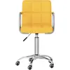 Image de vidaXL Chaise de salle à manger pivotante Tissu jaune moutarde
