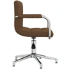 Image de vidaXL Chaise de salle à manger pivotante Marron Tissu