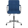 Image de vidaXL Chaise de salle à manger pivotante Bleu Tissu