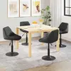Image de vidaXL Chaise de salle à manger 4 pcs. Pivotantes Noir Velours