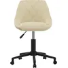 Image de vidaXL Chaise de salle à manger Pivotante Crème Velours