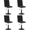 Image de vidaXL Chaise de salle à manger 4 pcs. Pivotantes Noir Velours