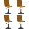 Image de vidaXL Chaise de salle à manger 4 pcs. Pivotant Marron Velours
