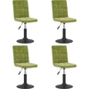 Image de vidaXL Chaise de salle à manger 4 pcs. Pivotantes Vert clair Velours
