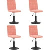 Image de vidaXL Chaise de salle à manger 4 pcs. Pivotant Rose Velours