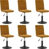 Image de vidaXL Chaises de salle à manger 6 pcs. Pivotant Marron Velours
