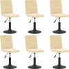 Image de vidaXL Chaises de salle à manger 6 pcs. Pivotant Crème Velours