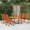 Image de vidaXL Ensemble de jardin 7 pièces en bois massif d'eucalyptus