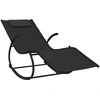 Image de vidaXL Chaise longue à bascule Noir Acier et Textilène