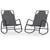 Image de vidaXL Chaise longue à bascule 2 pcs. Gris Acier et Textilène