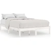 Image de vidaXL Lit en bois massif blanc 135x190 cm