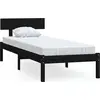 Image de vidaXL Lit en bois massif pin noir 90x200 cm