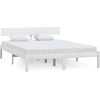 Image de vidaXL Lit en bois massif pin blanc 160x200 cm