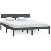 Image de vidaXL Lit en bois massif pin gris 200x200 cm