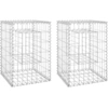 Image de vidaXL Colonnes de gabion 2 pcs. 40x40x60 cm fer