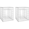 Image de vidaXL Colonnes de gabion 2 pcs. 50x50x60 cm fer