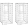 Image de vidaXL Colonnes de gabion 2 pcs. 50x50x100 cm fer