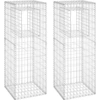 Image de vidaXL Colonnes de gabion 2 pcs. 50x50x140 cm fer