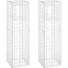 Image de vidaXL Colonnes de gabion 2 pcs. 50x50x180 cm fer