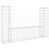 Image de vidaXL Corbeille à gabion en forme de U avec 2 colonnes en fer 140x20x100 cm