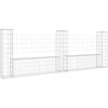 Image de vidaXL Corbeille à gabion en forme de U avec 3 colonnes en fer 260x20x100 cm