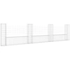 Image de vidaXL Corbeille à gabion en forme de U avec 4 colonnes en fer 380x20x100 cm