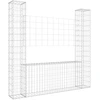 Image de vidaXL Corbeille à gabion en forme de U avec 2 colonnes en fer 140x20x150 cm